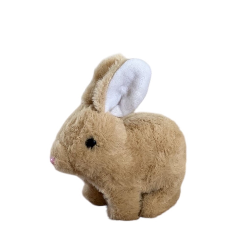 Hopping Plush Rabbit Toy Interactive Electronic Pet Bunny Tan New